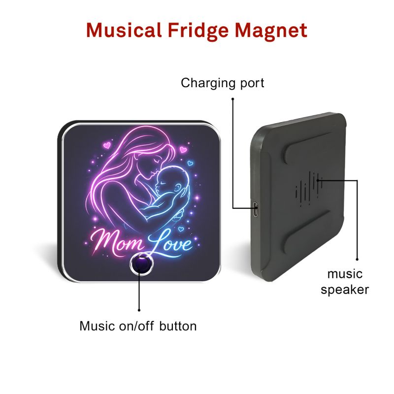 Mom Love Personalized Musical Fridge Magnet  Rechargeable  Gift for Mom